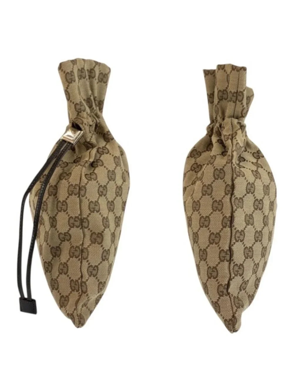 Gucci Beige Brown GG Canvas 014 Drawstring Pouch